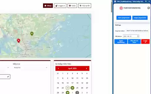 TrafikBevakning Hitta lediga tider automatiskt from Chrome web store to be run with OffiDocs Chromium online TrafikBevakning Hitta lediga tider automatiskt from Chrome web store to be run with OffiDocs Chromium online