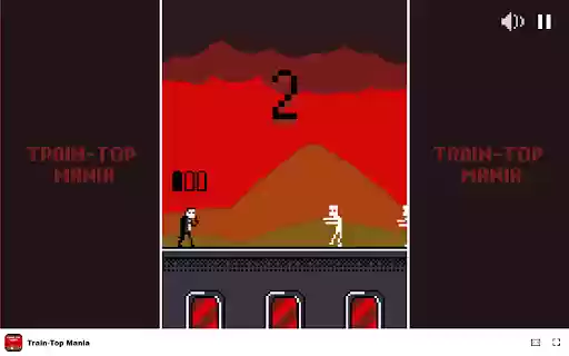 Train Top Mania Game Survive on a moving train and shoot enemies!  from Chrome web store to be run with OffiDocs Chromium online