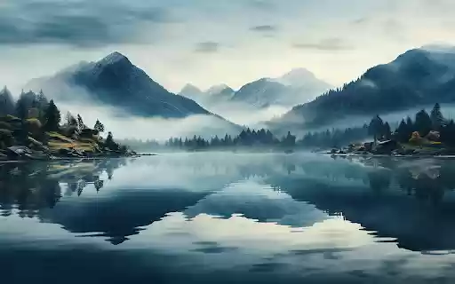 tranquil scene mountain peak reflects serene water  from Chrome web store to be run with OffiDocs Chromium online