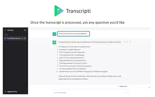 Transcripti  from Chrome web store to be run with OffiDocs Chromium online