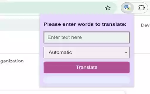 Translation Extension  from Chrome web store to be run with OffiDocs Chromium online