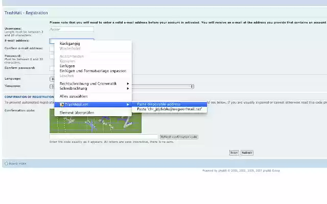 TrashMail.com: Create disposable address  from Chrome web store to be run with OffiDocs Chromium online