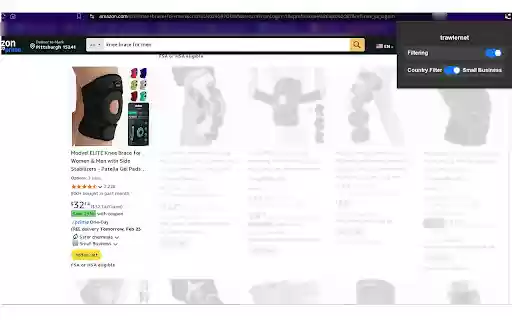 trawlernet amazon product filtering extension  from Chrome web store to be run with OffiDocs Chromium online