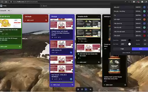 Trello Colorizer  from Chrome web store to be run with OffiDocs Chromium online