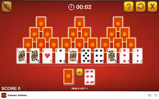 Tripeaks Solitaire Clear three peaks with strategic moves!  from Chrome web store to be run with OffiDocs Chromium online