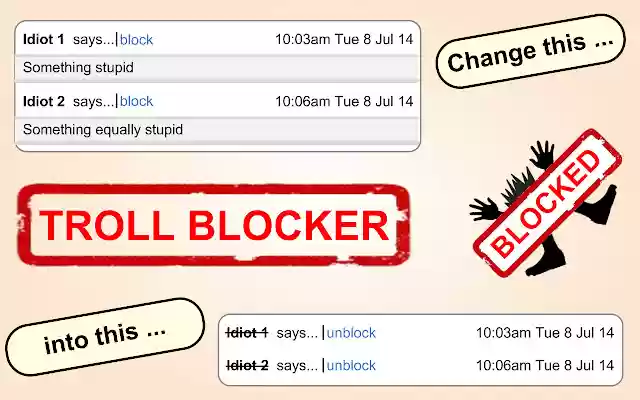 TrollBlocker  from Chrome web store to be run with OffiDocs Chromium online