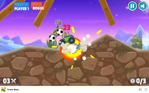 Truck Slam Game Wield your mighty hammer and send rivals flying!  from Chrome web store to be run with OffiDocs Chromium online