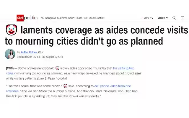 Trump2Clown  from Chrome web store to be run with OffiDocs Chromium online