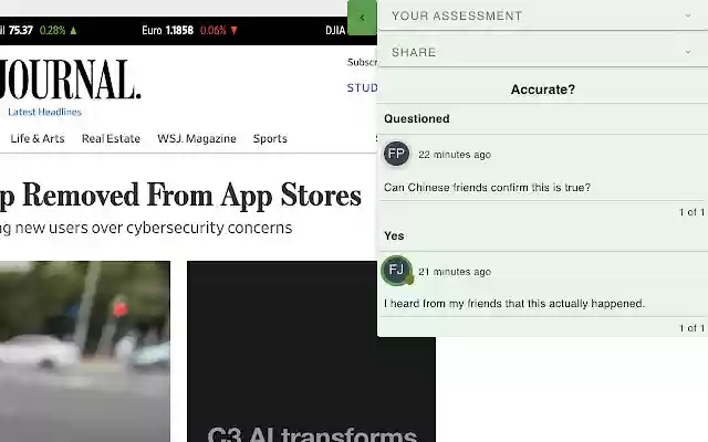 Trustnet  from Chrome web store to be run with OffiDocs Chromium online