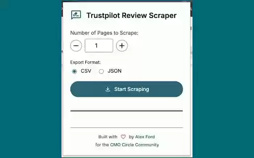 Trustpilot Review Scraper  from Chrome web store to be run with OffiDocs Chromium online