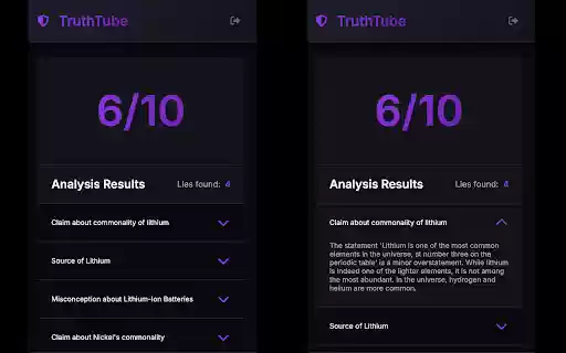 TruthTube  from Chrome web store to be run with OffiDocs Chromium online