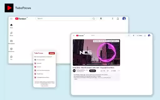 TubeFocus Distraction Free YouTube™  from Chrome web store to be run with OffiDocs Chromium online
