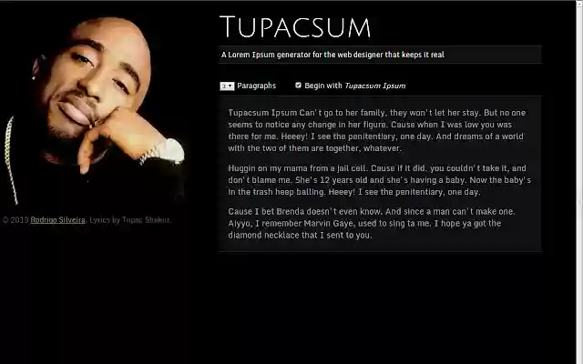 Tupacsum from Chrome web store to be run with OffiDocs Chromium online Tupacsum from Chrome web store to be run with OffiDocs Chromium online