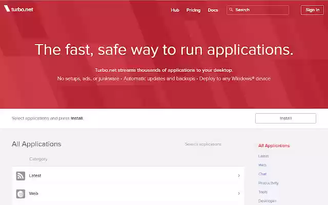 Turbo.net Extension  from Chrome web store to be run with OffiDocs Chromium online