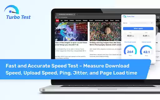 Turbo Test: Speed Test Tool, Wifi Speed Test  from Chrome web store to be run with OffiDocs Chromium online