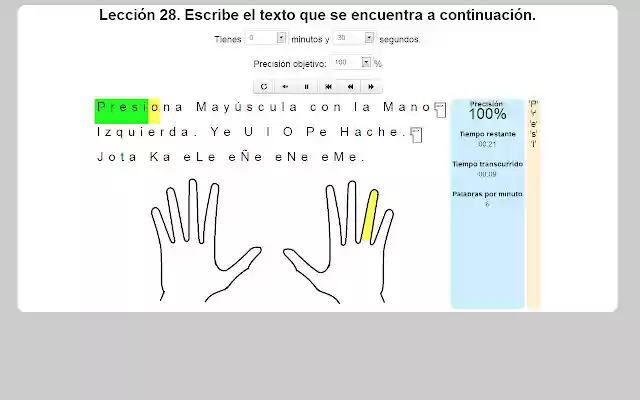 Tutor de tipeo  from Chrome web store to be run with OffiDocs Chromium online