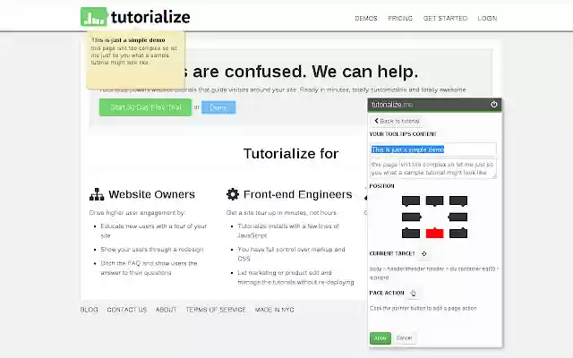 Tutorialize  from Chrome web store to be run with OffiDocs Chromium online