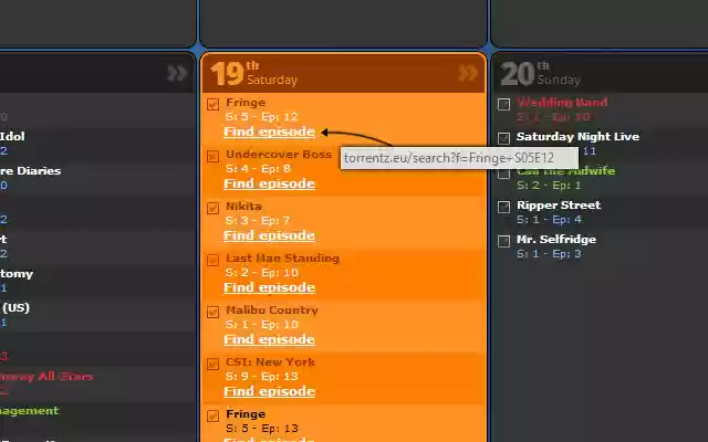 Tv Calendar Enhancement  from Chrome web store to be run with OffiDocs Chromium online