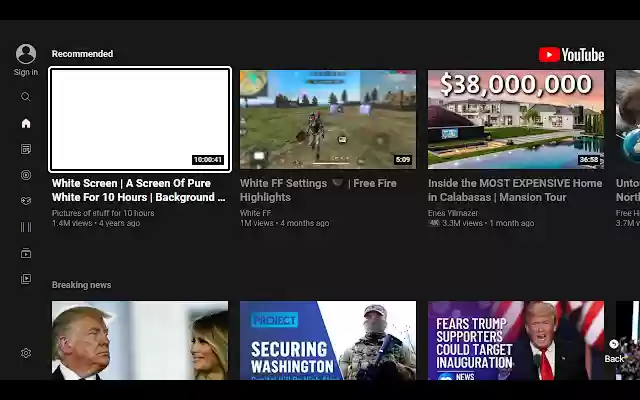 TV for Youtube  from Chrome web store to be run with OffiDocs Chromium online