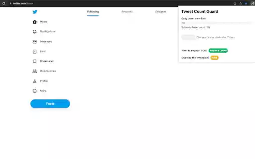 Tweet Count Guard  from Chrome web store to be run with OffiDocs Chromium online