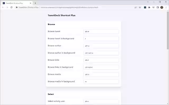 TweetDeck Shortcut Plus  from Chrome web store to be run with OffiDocs Chromium online