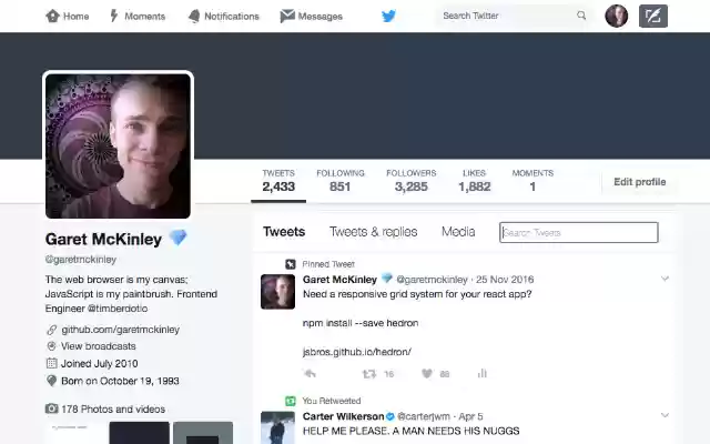 TweetFinder  from Chrome web store to be run with OffiDocs Chromium online