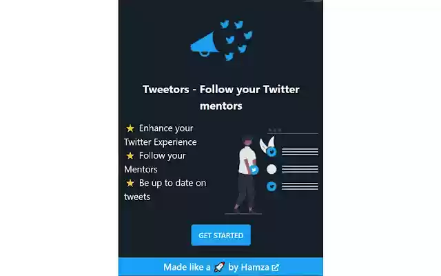 Tweetors จาก Chrome เว็บสโตร์จะทำงานร่วมกับ OffiDocs Chromium ออนไลน์