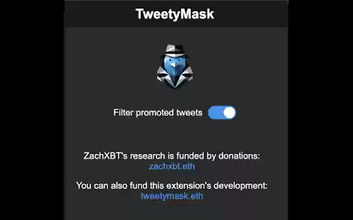 TweetyMask  from Chrome web store to be run with OffiDocs Chromium online