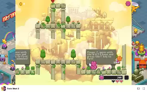 Twin Shot 2 Game Defend your territory with bows and arrows!  from Chrome web store to be run with OffiDocs Chromium online