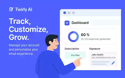 Twirly AI – Instant AI Email Assistant for Gmail  from Chrome web store to be run with OffiDocs Chromium online