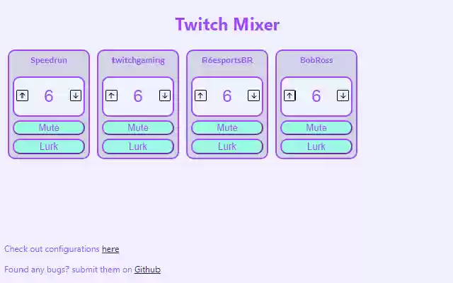 Twitch Audio Controller  from Chrome web store to be run with OffiDocs Chromium online