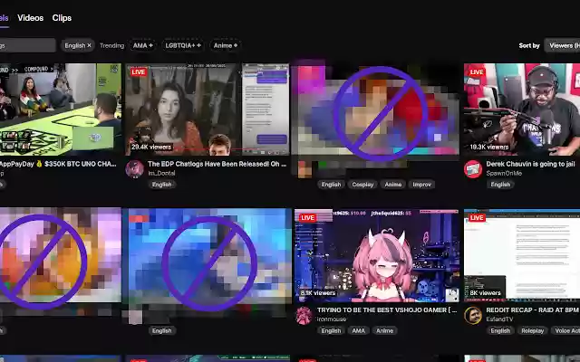 TwitchBlock  from Chrome web store to be run with OffiDocs Chromium online