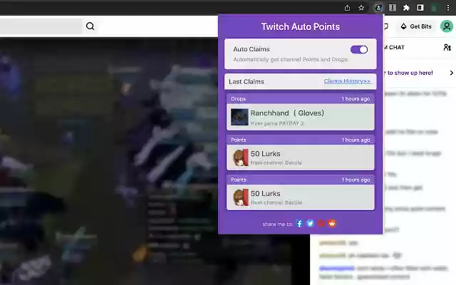 Twitch Channel Points Auto ClaimerTwiclips  from Chrome web store to be run with OffiDocs Chromium online