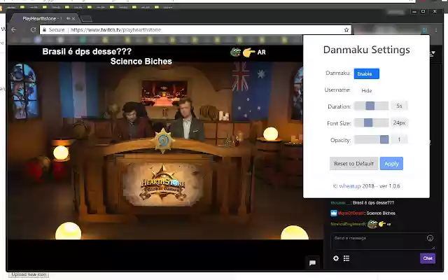 Twitch Chat Danmaku from Chrome web store to be run with OffiDocs Chromium online Twitch Chat Danmaku from Chrome web store to be run with OffiDocs Chromium online