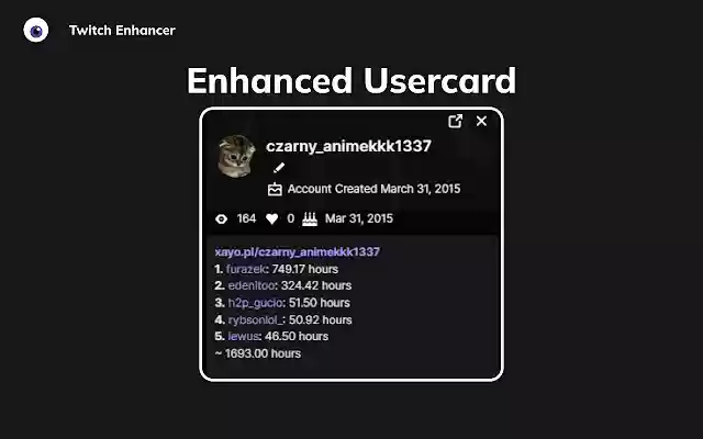 OffiDocs Chromiumオンラインで実行するChrome WebストアのTwitch Enhancer