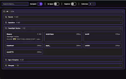 Twitch Streams Organizer  from Chrome web store to be run with OffiDocs Chromium online