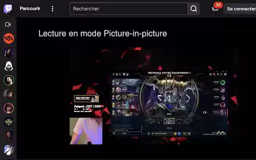 TwitchTV PIP 2  from Chrome web store to be run with OffiDocs Chromium online