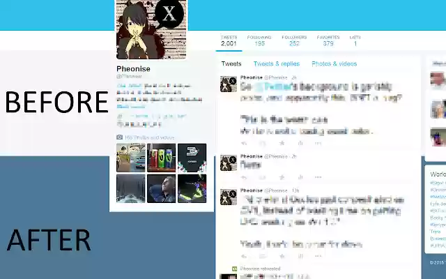 Twitter Blues  from Chrome web store to be run with OffiDocs Chromium online