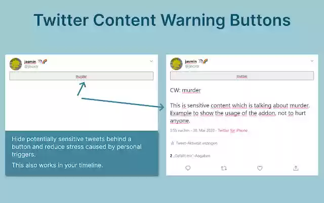 Twitter Content Warning Buttons from Chrome web store to be run with OffiDocs Chromium online Twitter Content Warning Buttons from Chrome web store to be run with OffiDocs Chromium online
