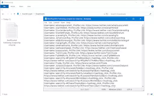 Twitter Following Scraper (by v User)  from Chrome web store to be run with OffiDocs Chromium online