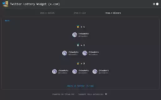 Twitter Lottery Widget (x.com)  from Chrome web store to be run with OffiDocs Chromium online