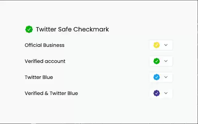 Twitter Safe Checkmark  from Chrome web store to be run with OffiDocs Chromium online