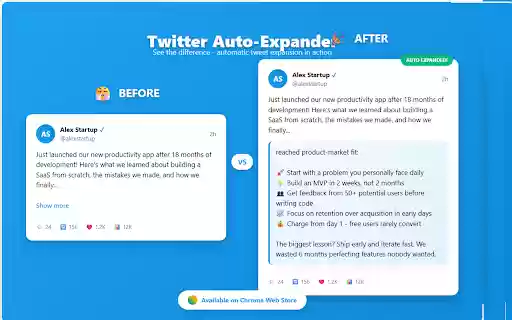 Twitter Show More button Auto Expander  from Chrome web store to be run with OffiDocs Chromium online