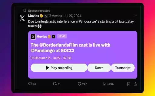 Twitter Spaces GPT from Chrome web store to be run with OffiDocs Chromium online Twitter Spaces GPT from Chrome web store to be run with OffiDocs Chromium online