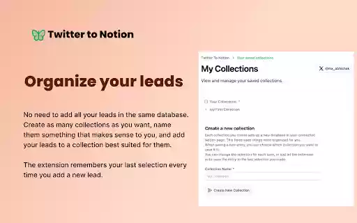 Twitter To Notion CRM  from Chrome web store to be run with OffiDocs Chromium online