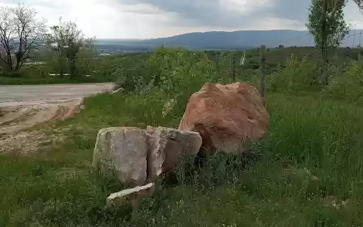 Two large rocks on the side of the road  from Chrome web store to be run with OffiDocs Chromium online