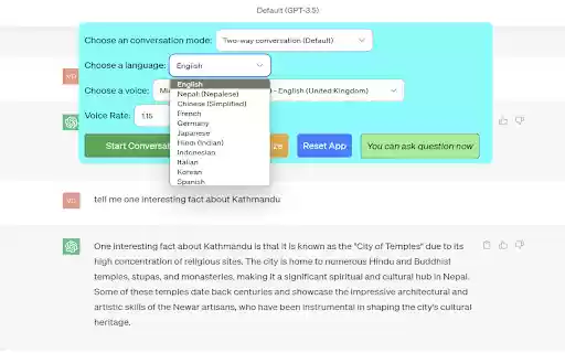 Two Way Voice for ChatGPT from Chrome web store to be run with OffiDocs Chromium online Two Way Voice for ChatGPT from Chrome web store to be run with OffiDocs Chromium online