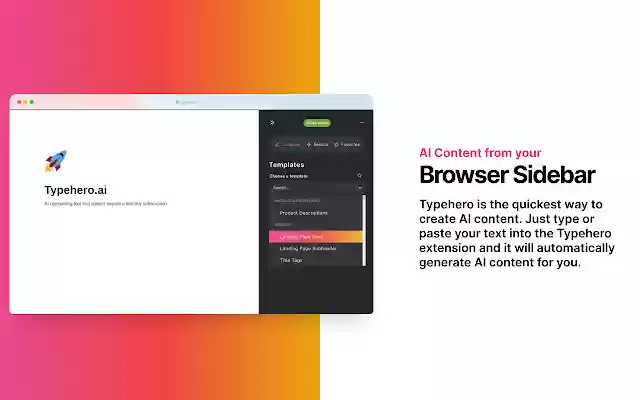 Typehero.ai  from Chrome web store to be run with OffiDocs Chromium online
