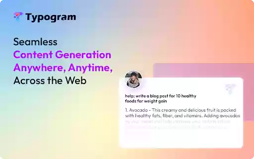 Typogram  from Chrome web store to be run with OffiDocs Chromium online