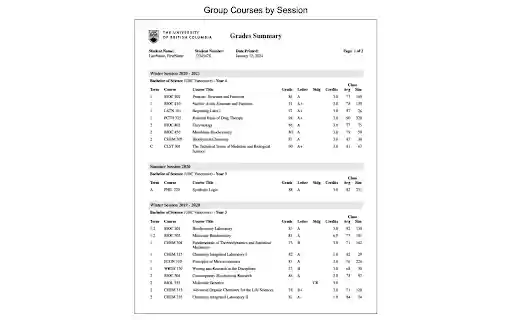 UBC LaTeX Transcript  from Chrome web store to be run with OffiDocs Chromium online